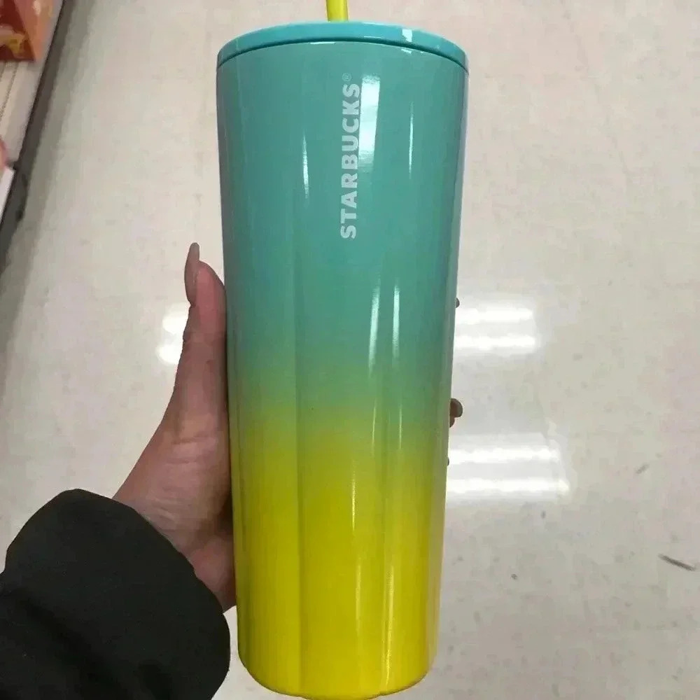 Starbucks Summer 2021 Ombré Yellow Tumbler Cup